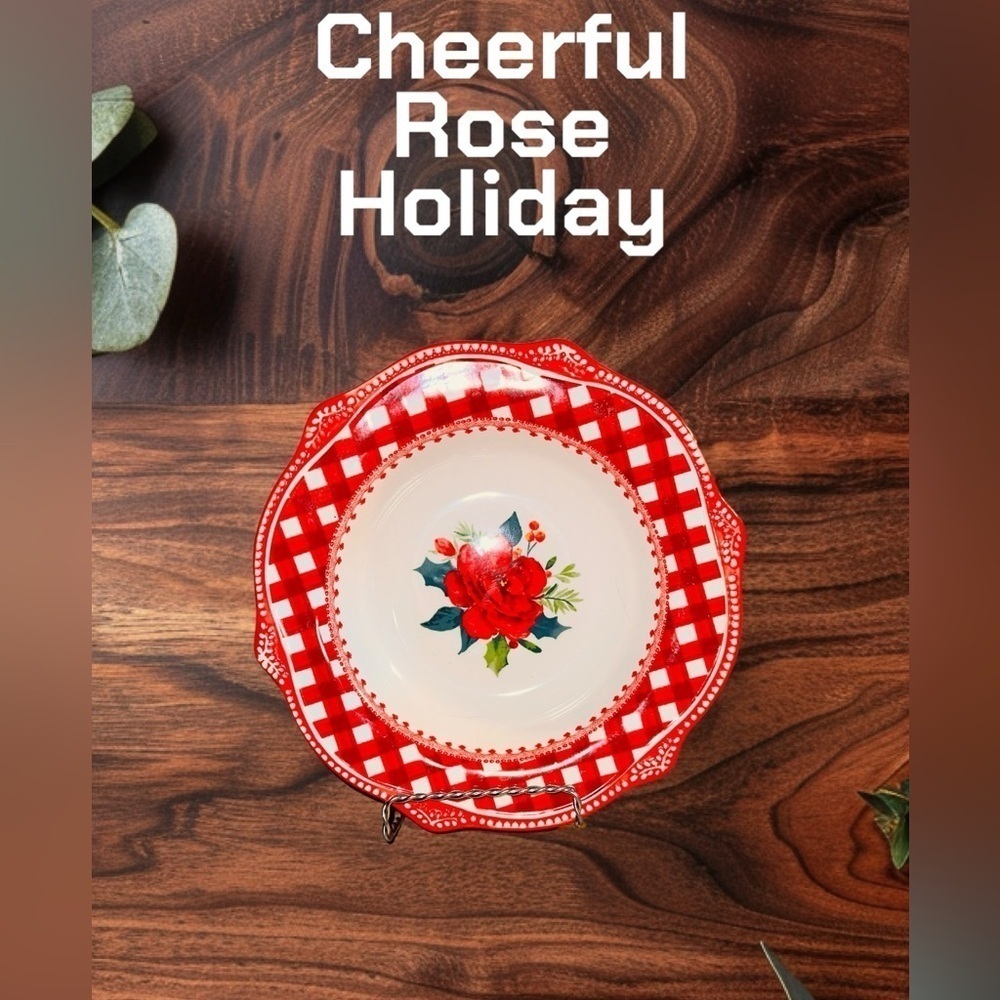 The Pioneer Woman Cheerful Rose Holiday Bowl